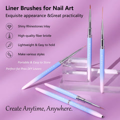 Makartt 7mm line brush for ultra-fine lines in gel polish designs.