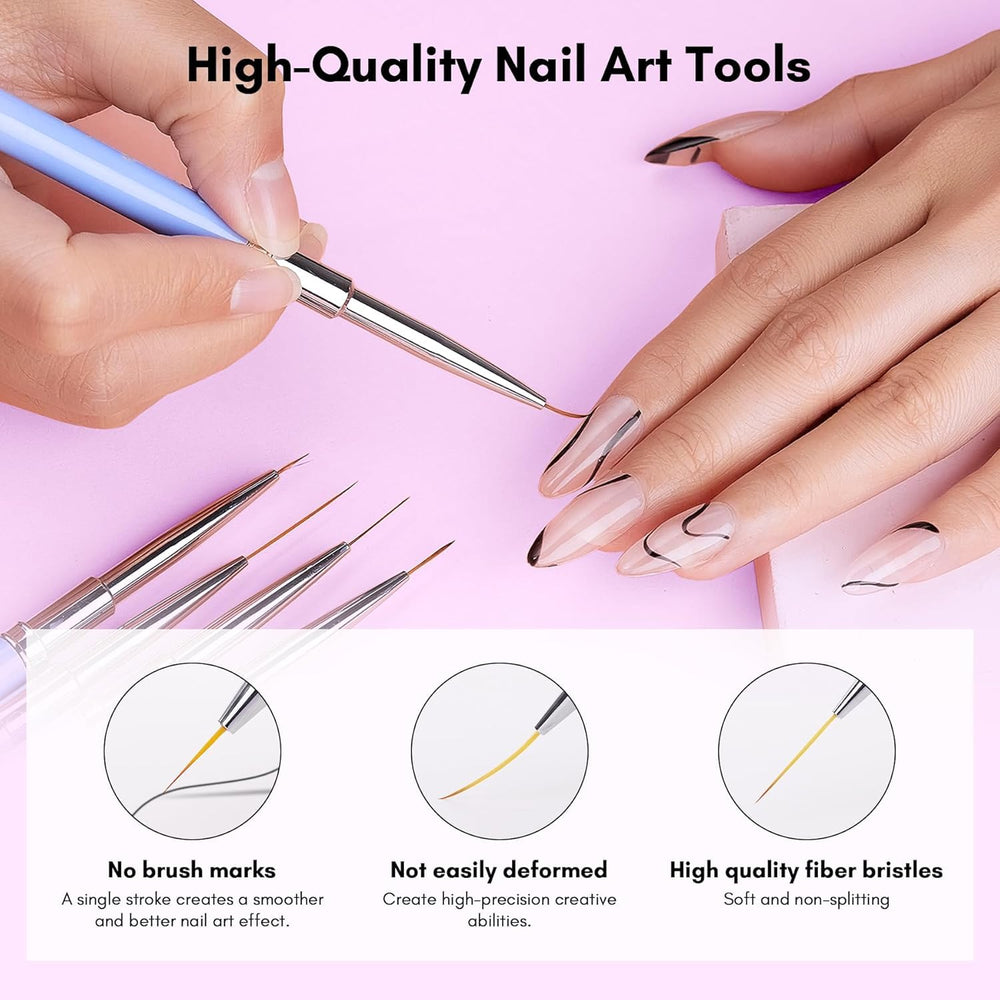 Makartt nail art brushes gradient handle design for stylish tools.