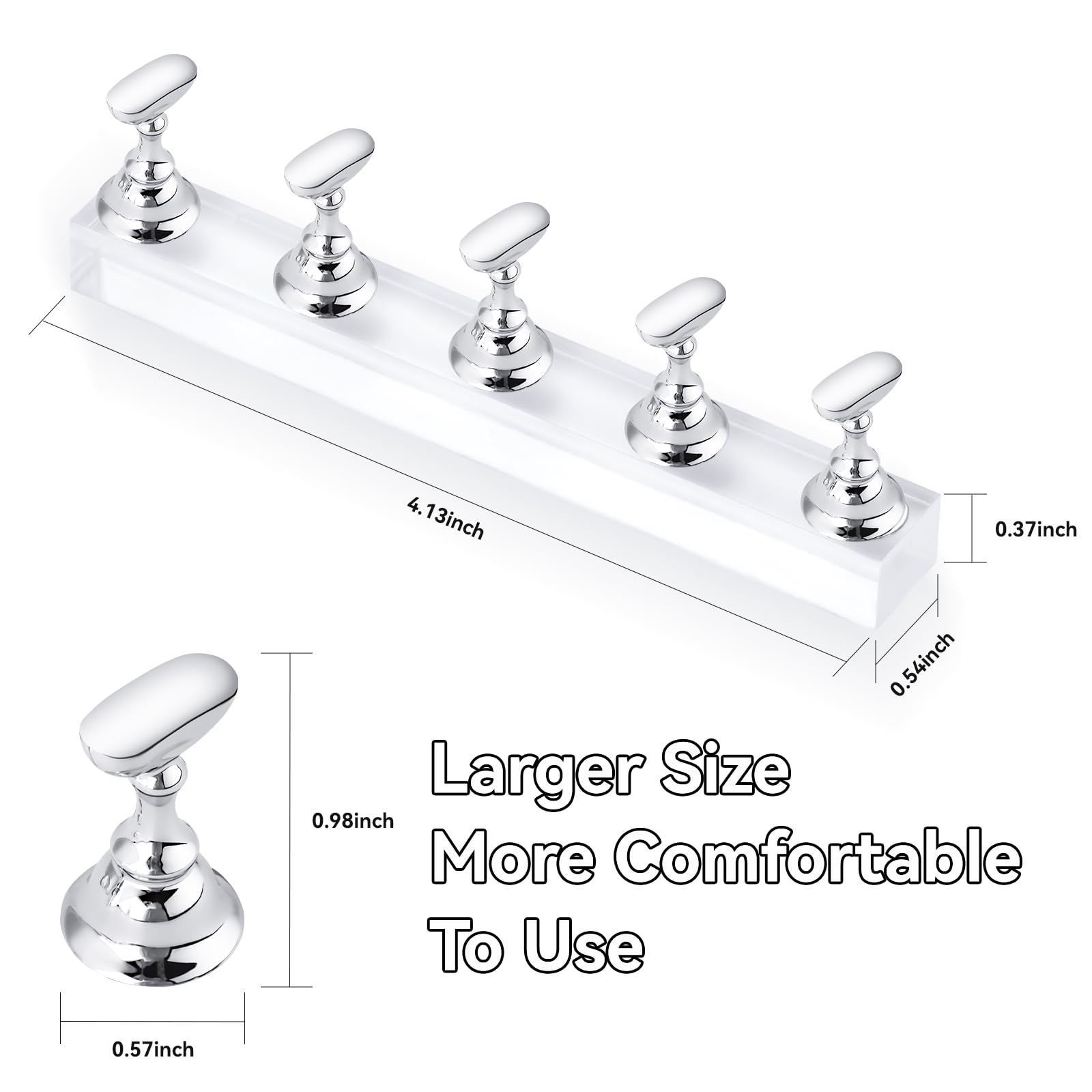 Makartt display stand showcases finished nail art with a professional polish.