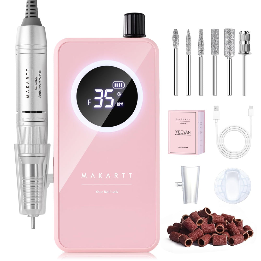 Makartt nail drill with 35,000 RPM motor for precise gel shaping at home or in a salon.