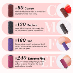 Makartt 180 grit fine sanding bands for natural nail finish.