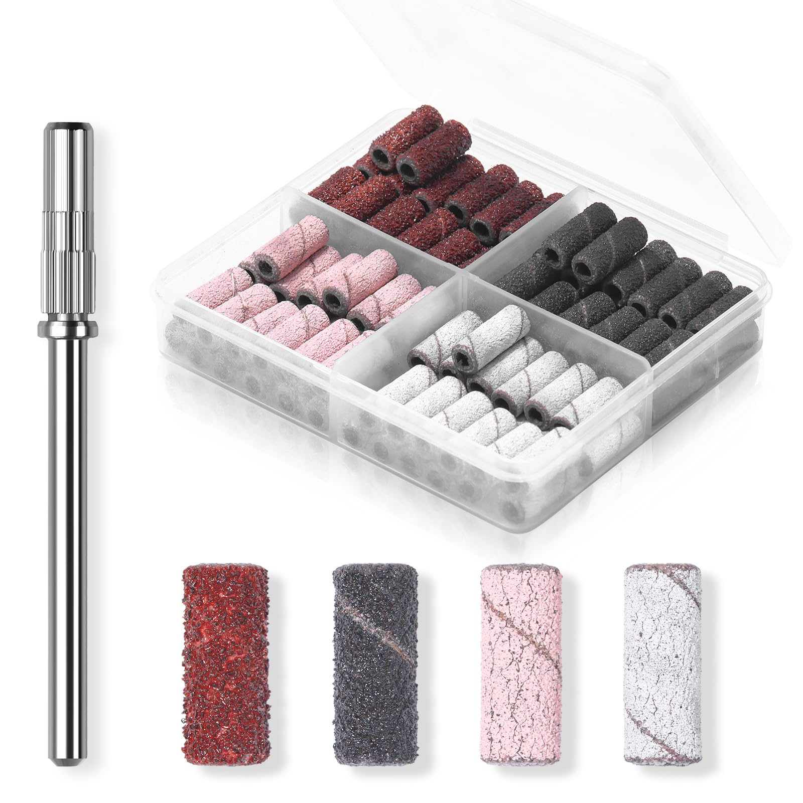 Makartt nail drill bands with 3/32 inch silver mandrel for precise shaping.