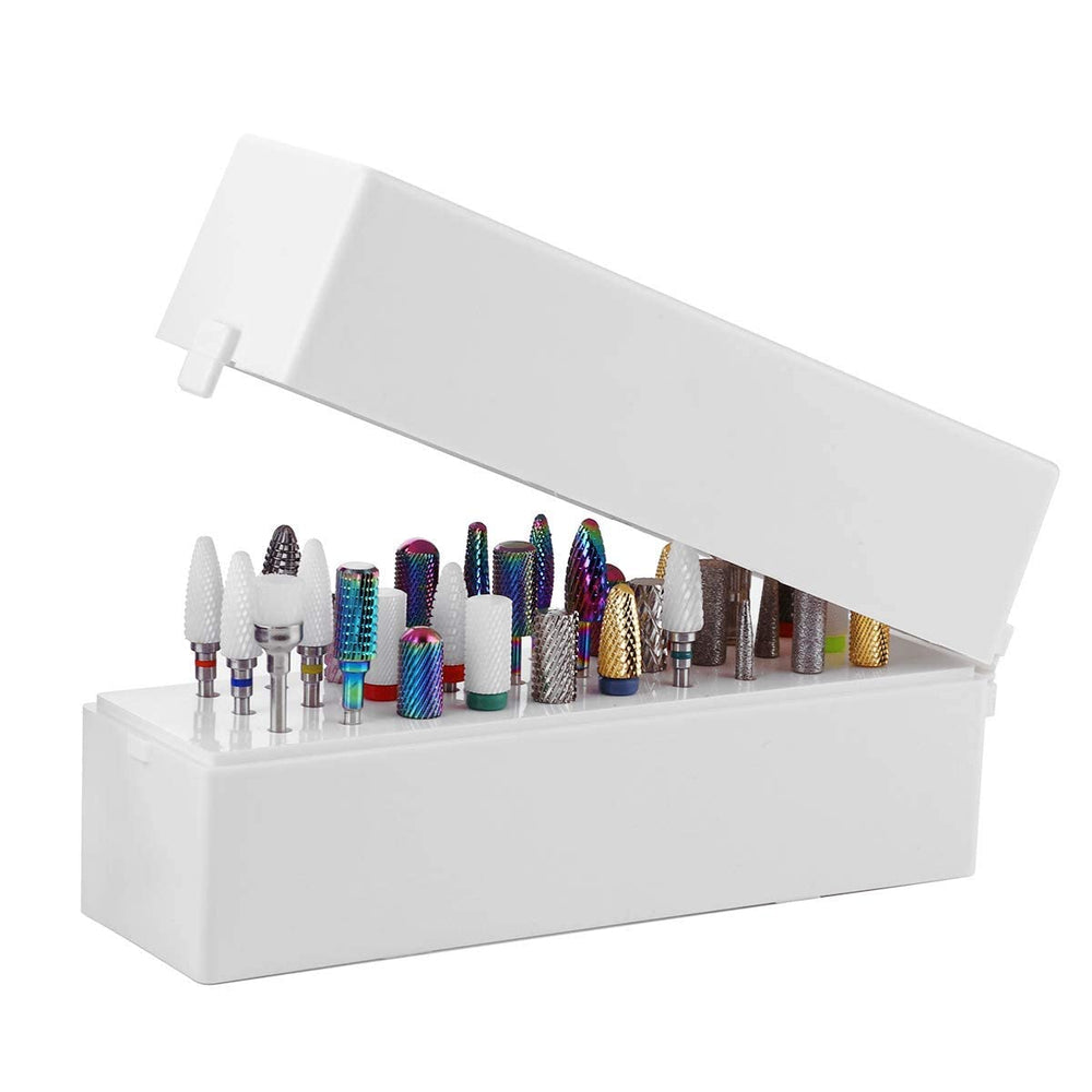 Makartt nail drill bits holder with transparent lid for quick grab