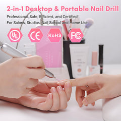 Makartt Nail Drill LCD display shows real time RPM and battery