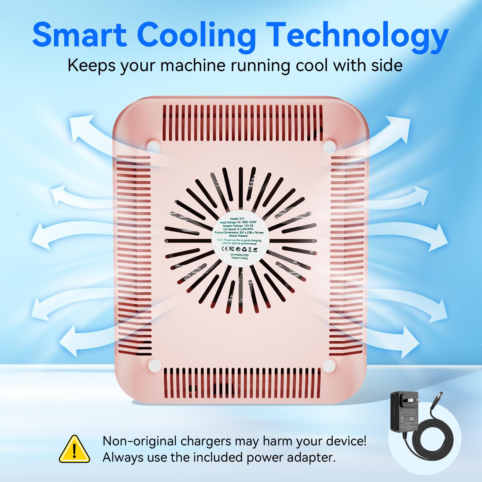 Makartt Larina pink LED display panel highlights real-time speed levels.