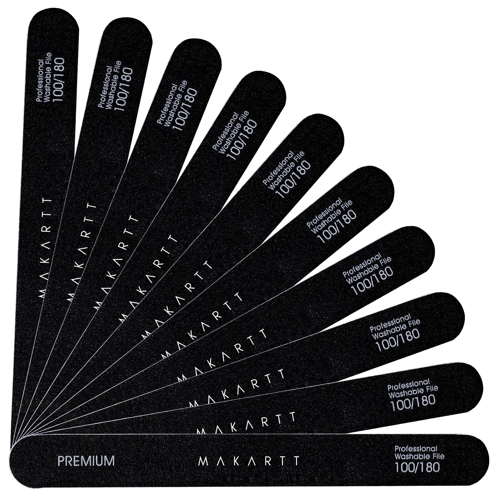 Makartt nail file 100/180 grit emery boards set for precise shaping at home