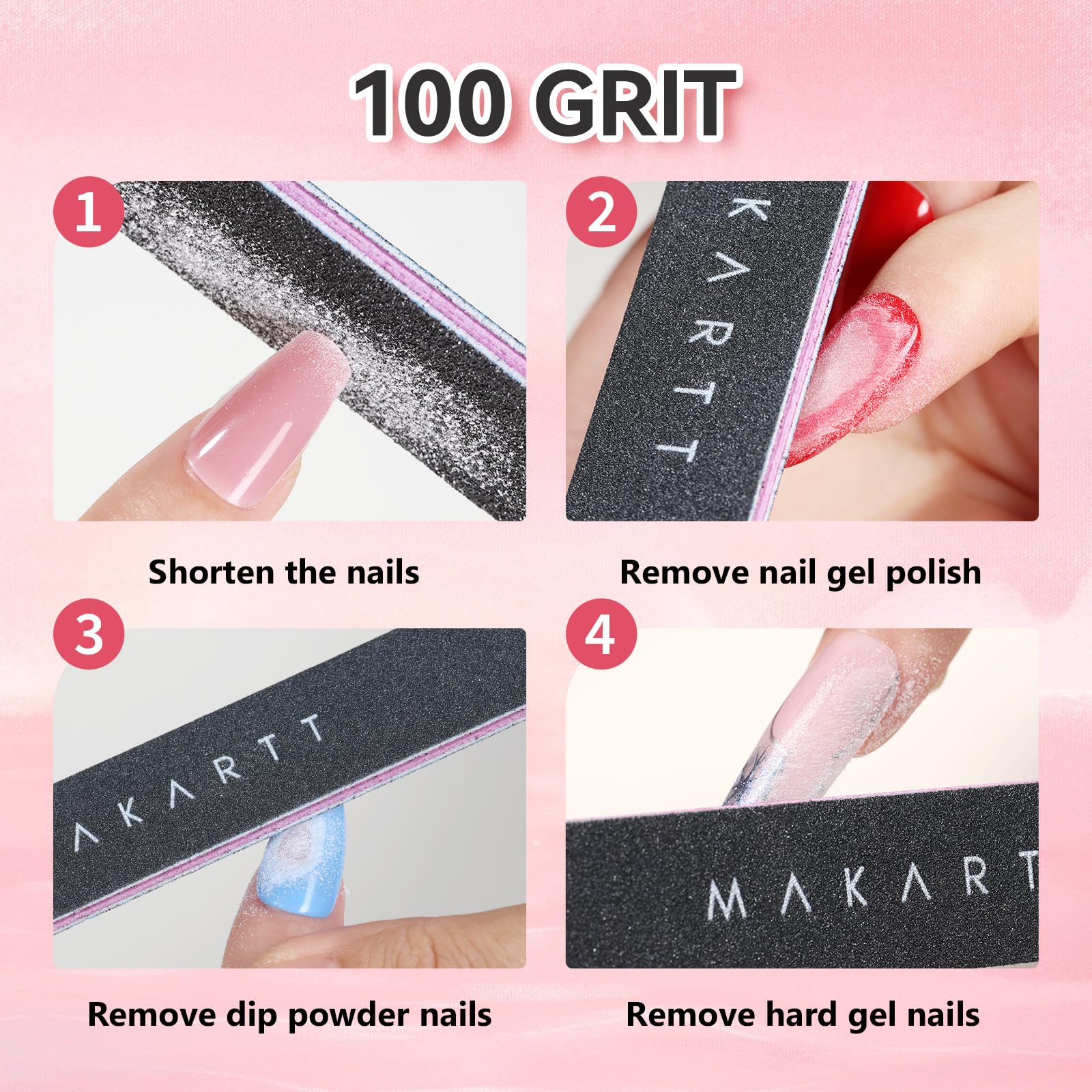 Makartt double-sided emery board for grinding and smoothing nails