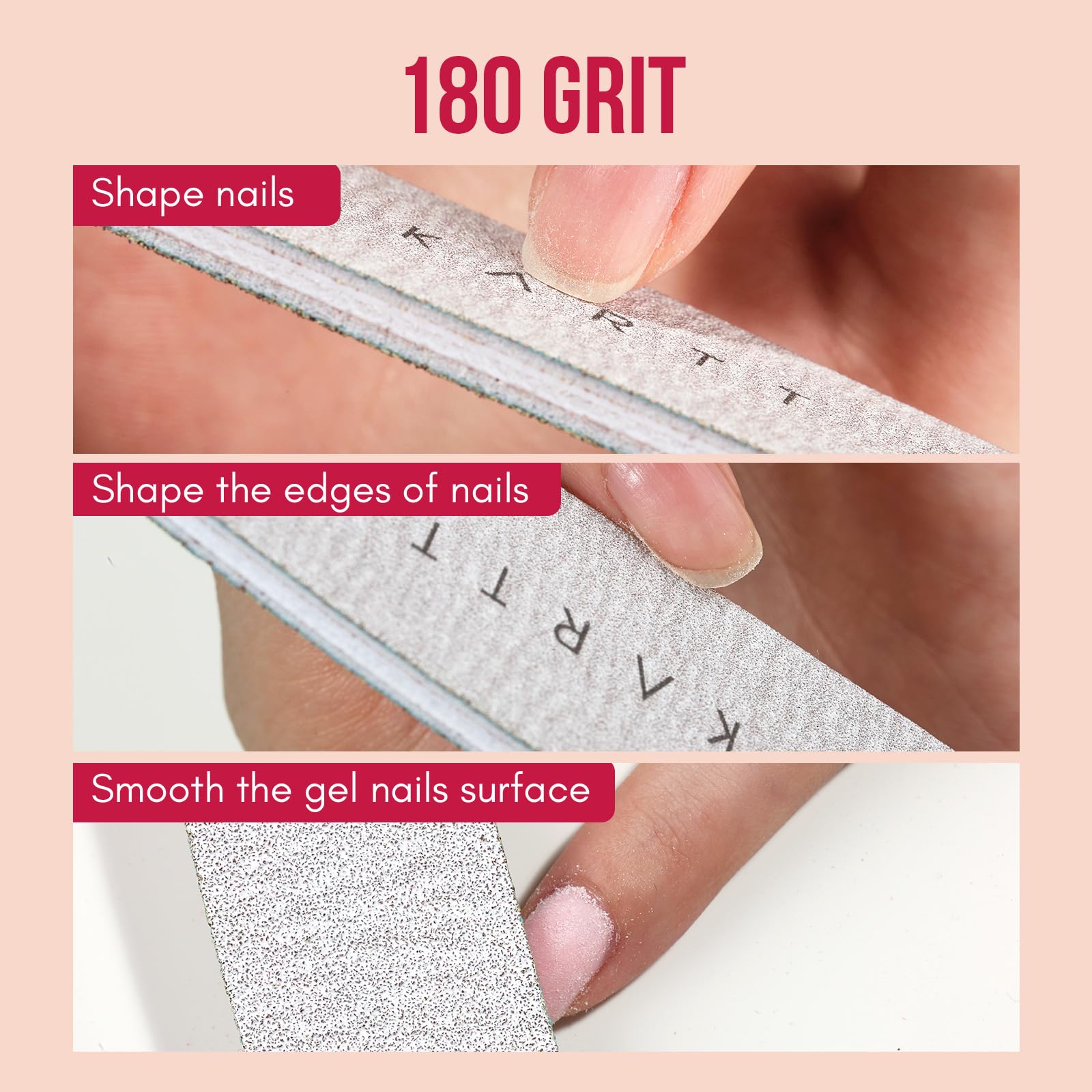 Makartt 180 grit side for refined edges and smooth finish.