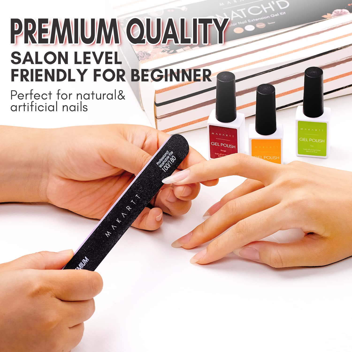 Makartt salon-use nail file set ideal for home manicure routines