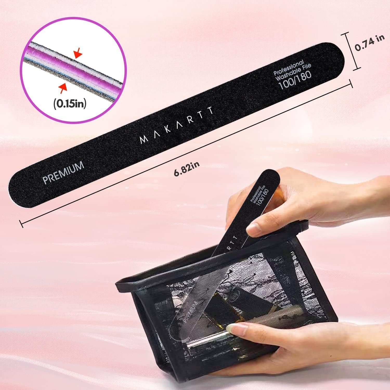 Makartt smoothing edge board for refined nail shape with light pressure
