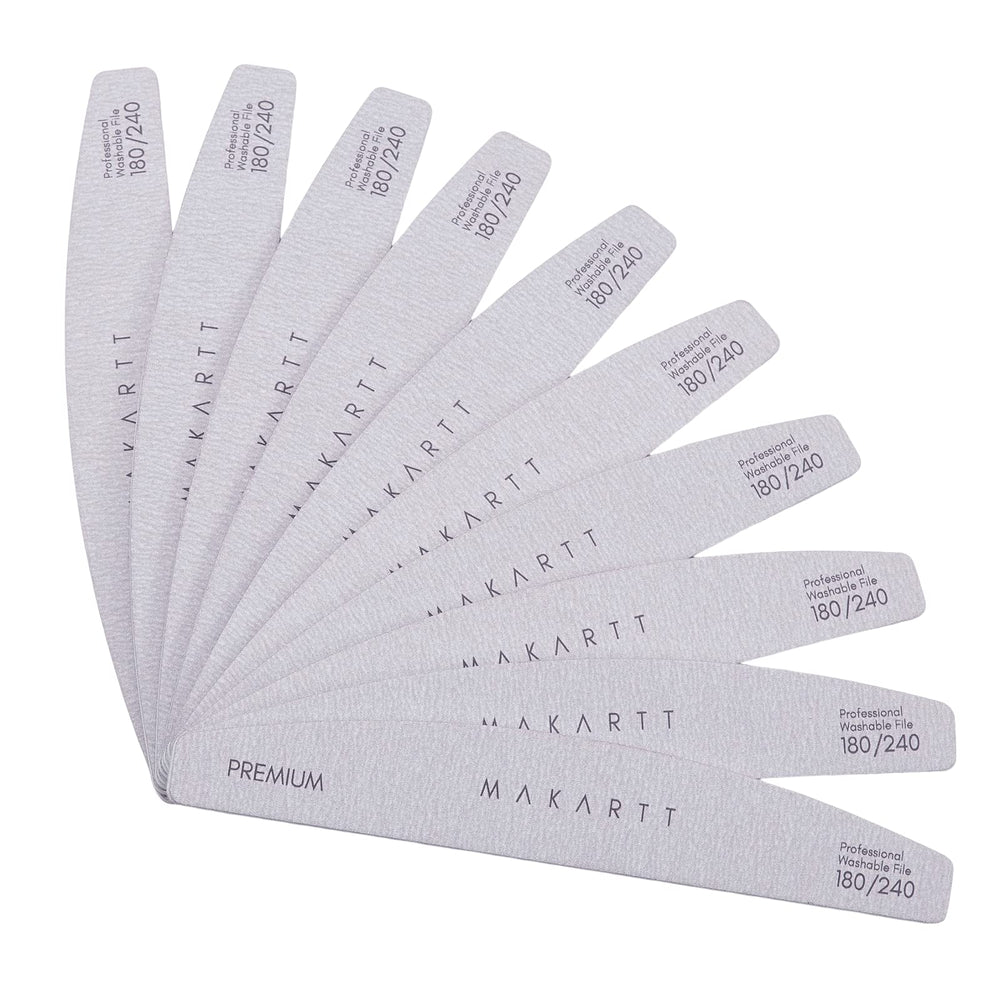 Makartt dual-sided 180/240 grit nail files for precise shaping.