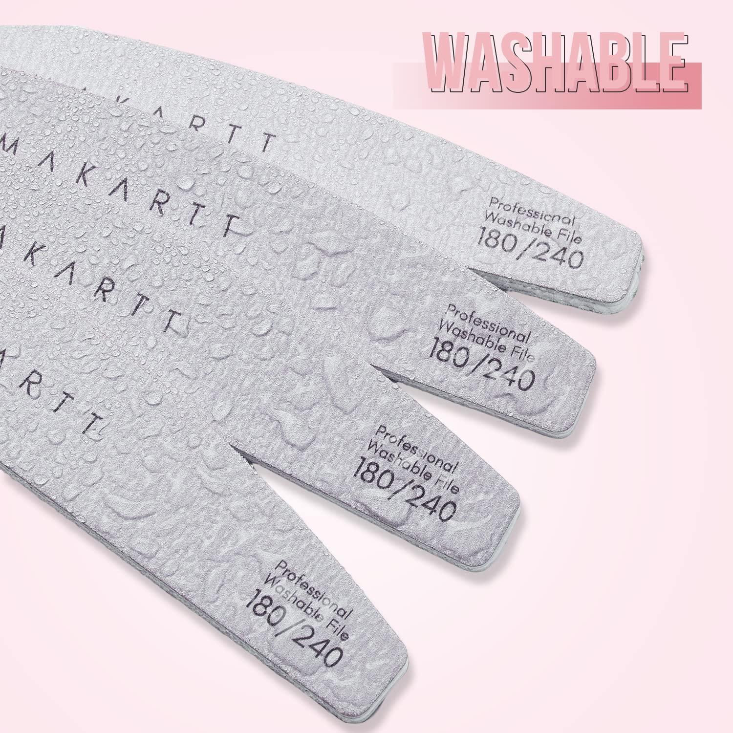 Makartt nail files smooth gel surfaces for even polish prep.