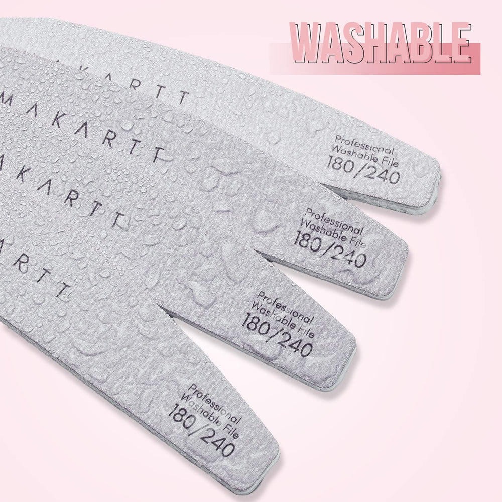 Makartt nail files smooth gel surfaces for even polish prep.