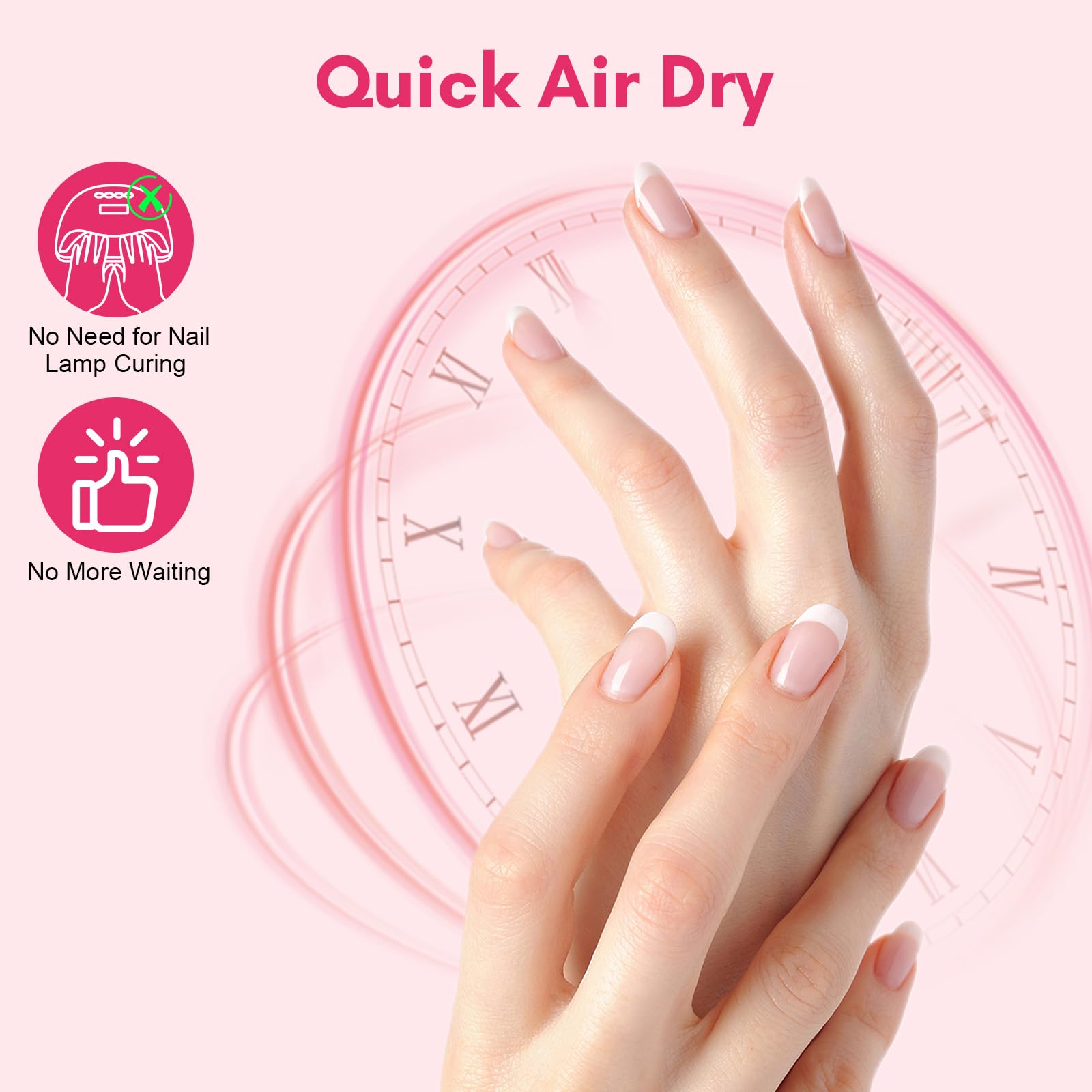 Makartt nail glue drying time visualization showing quick set.