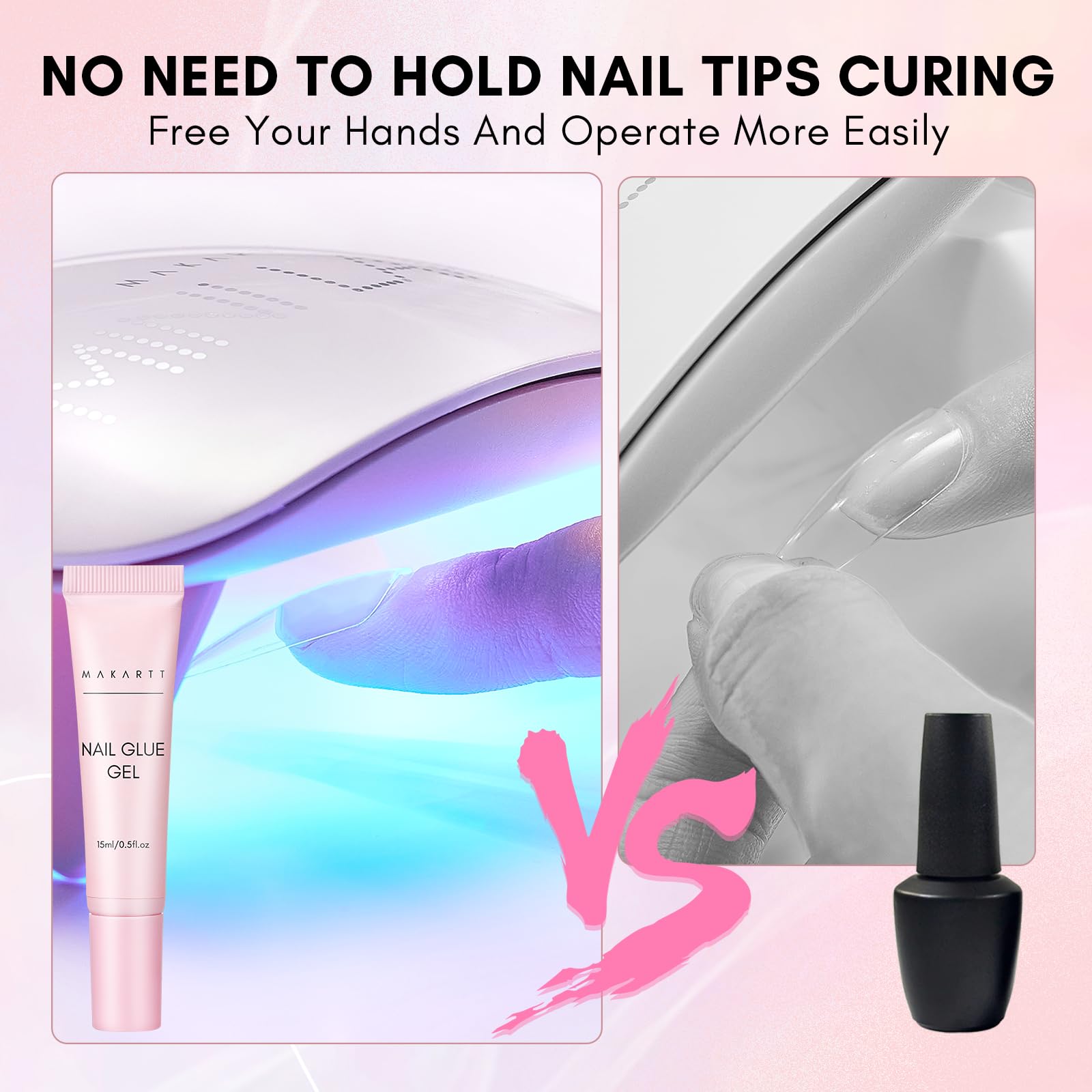 Makartt Nail Glue for tips and full cover tips bonding strong.