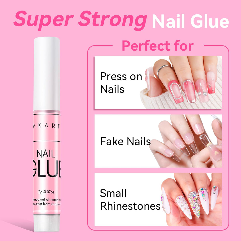 Makartt nail glue tube packaging with clear label and compact size.