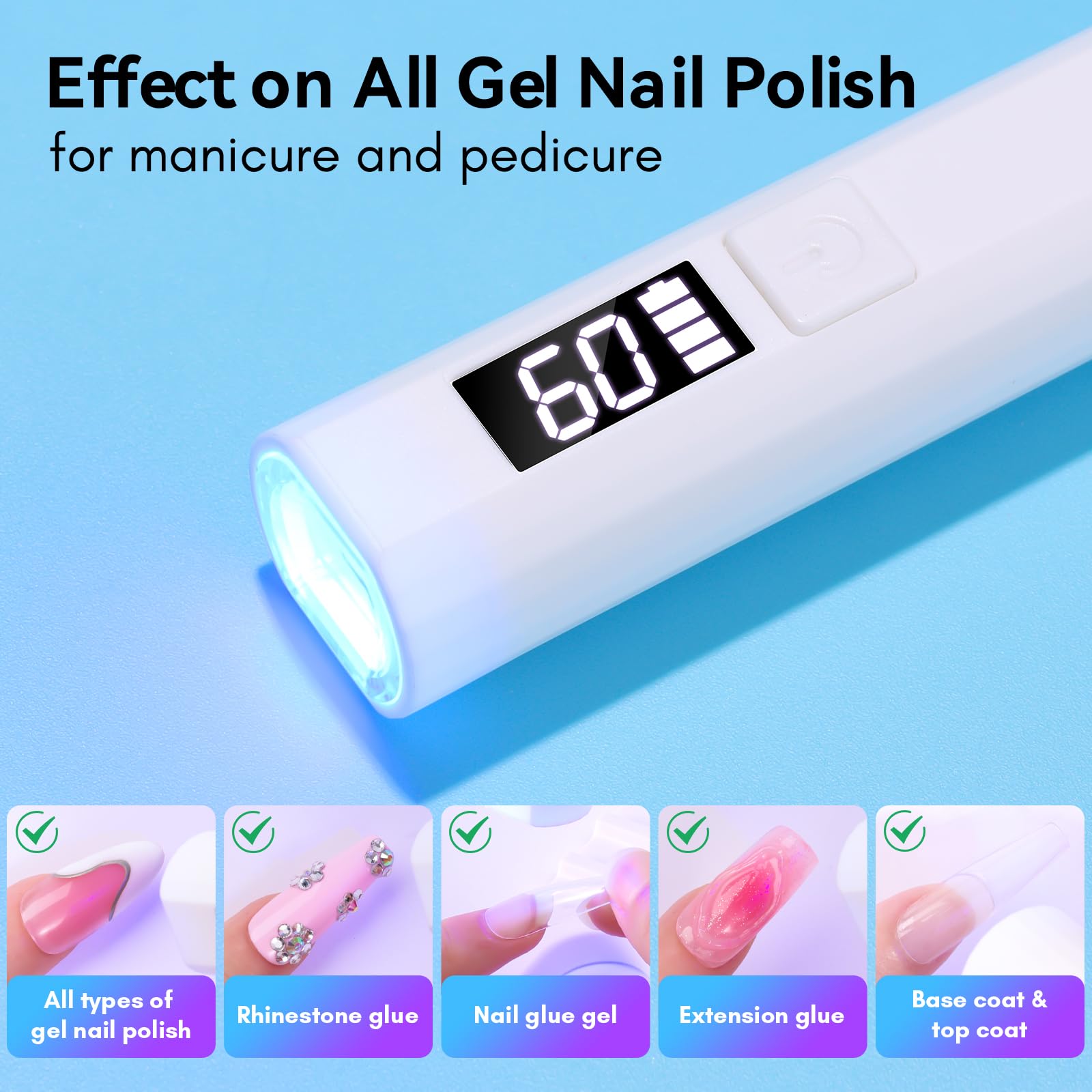 Makartt UV nail lamp with LCD display enables precise timer control.