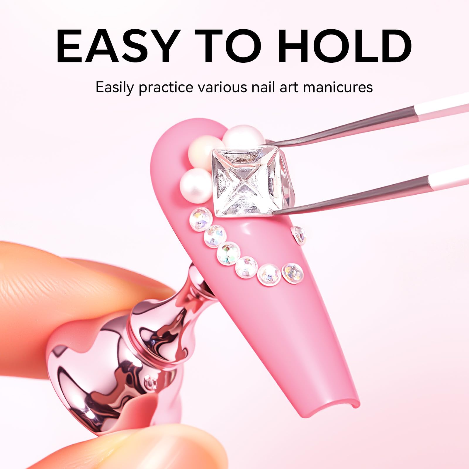 Makartt Nail Stand showing double‑sided tape securing nails during practice
