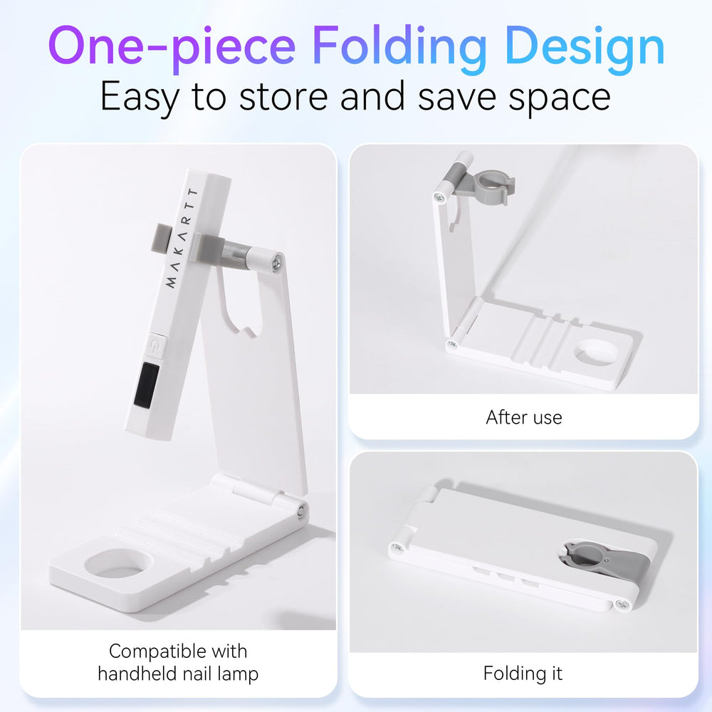 Makartt UV Nail Lamp Stand multifunctional use as a phone holder during mani.