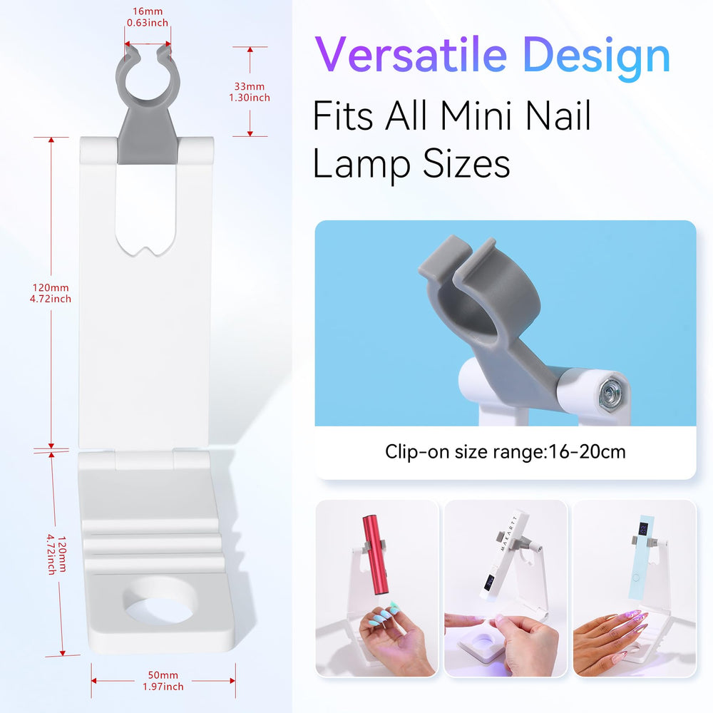 Makartt UV Nail Lamp Stand with non-slip base stabilizes during curing.