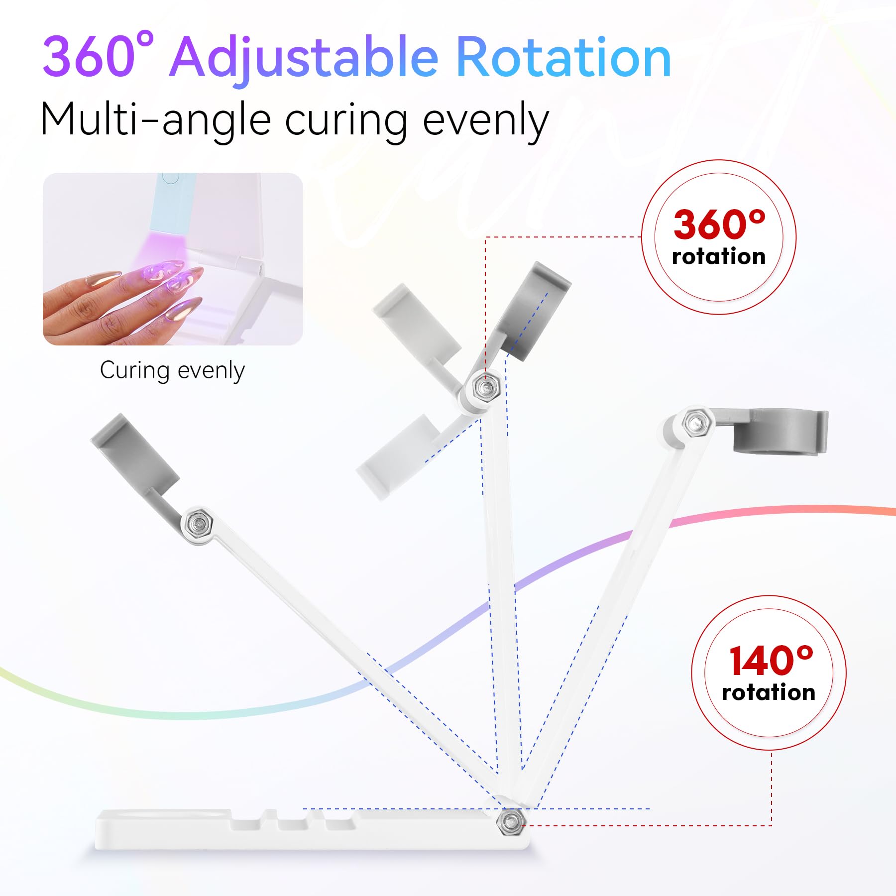 Makartt UV Nail Lamp Stand portable for home use and travel.
