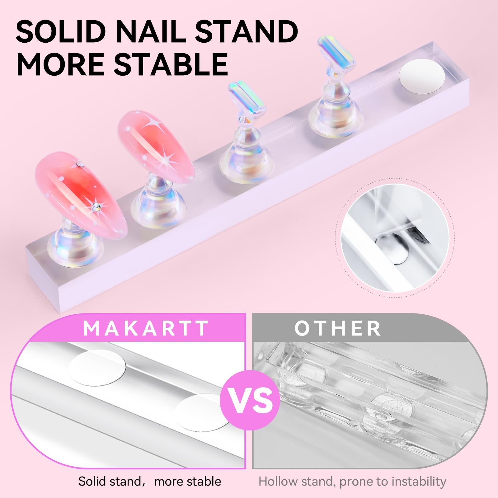 Makartt Nail Stand is travel-friendly for on-the-go practice.