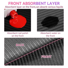 Makartt double-sided nail table mat with 3-ply structure protects workspace from spills
