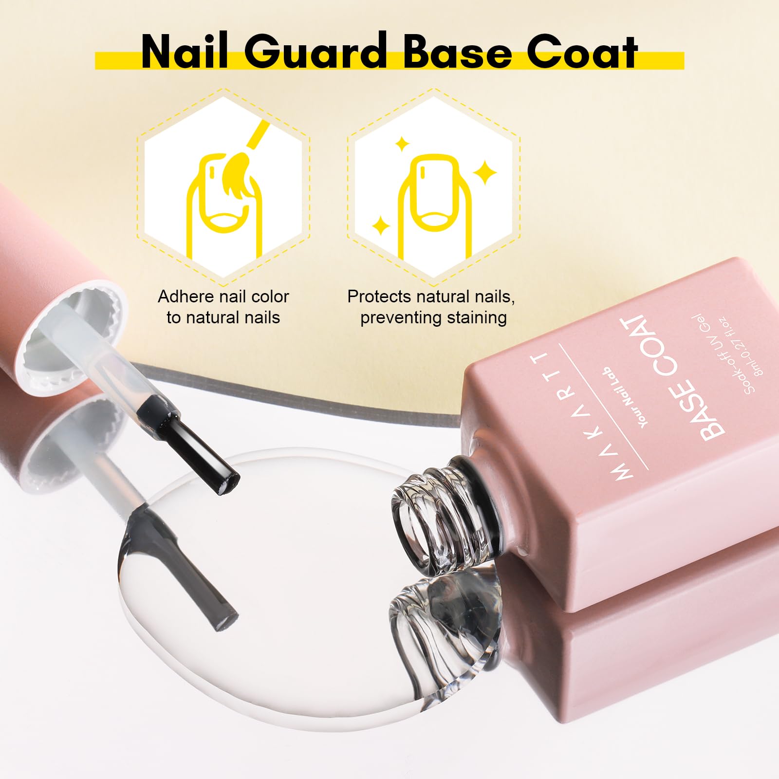 Nails showcase glossy finish after Makartt top coat application.