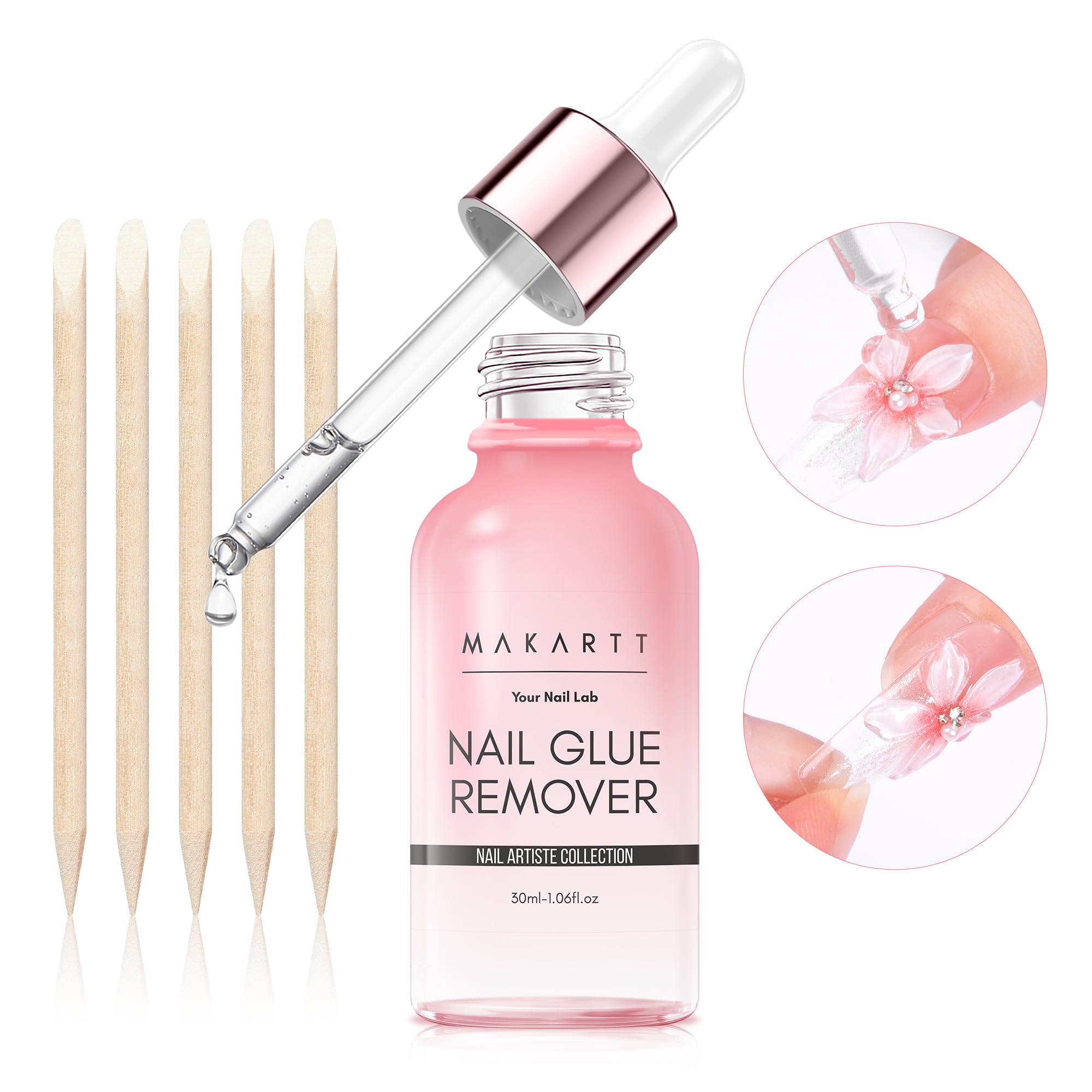 Makartt palitos de madera para trabajar el pegamento de uñas con cuidado.
