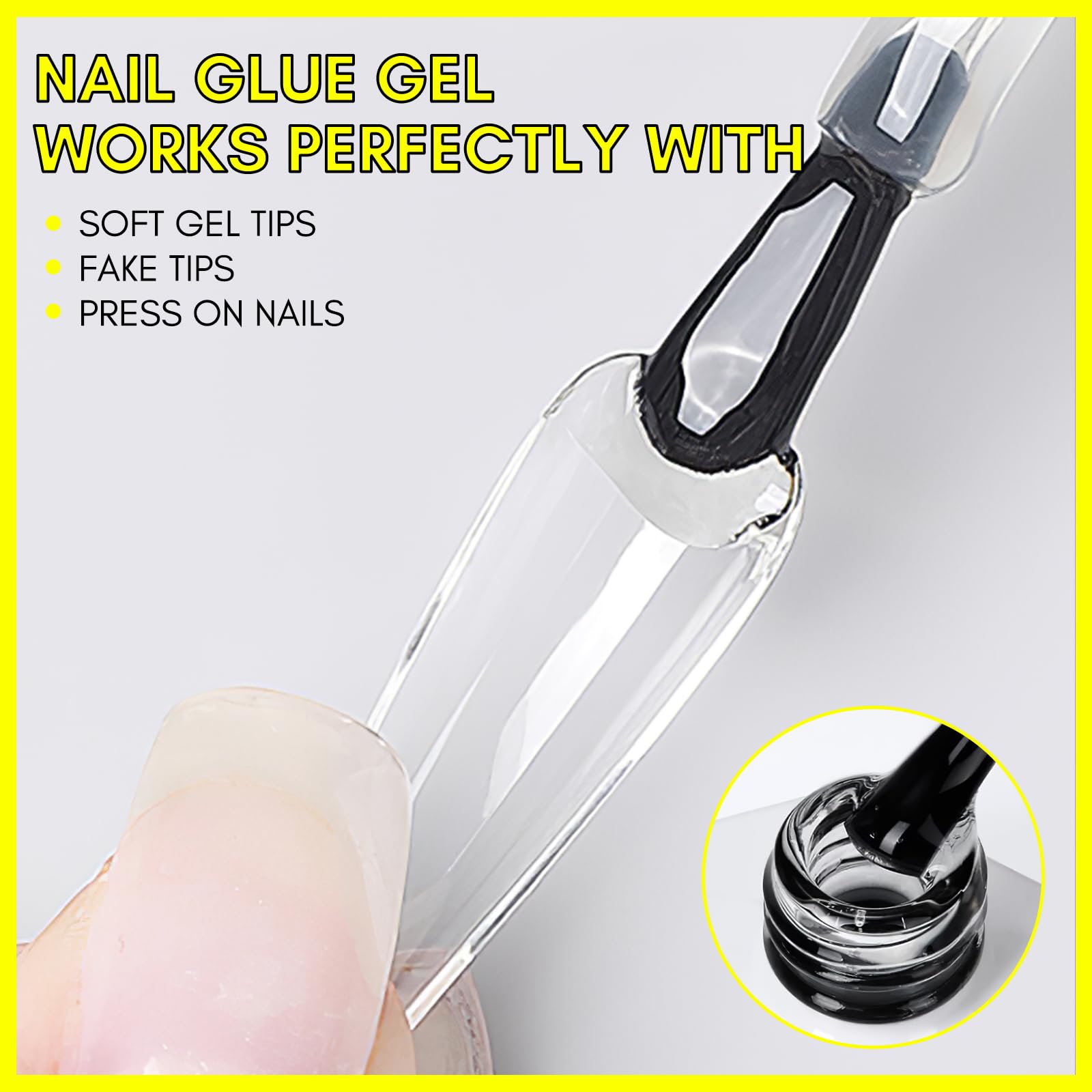 Makartt pegamento gel para uñas, aplicación precisa y segura.