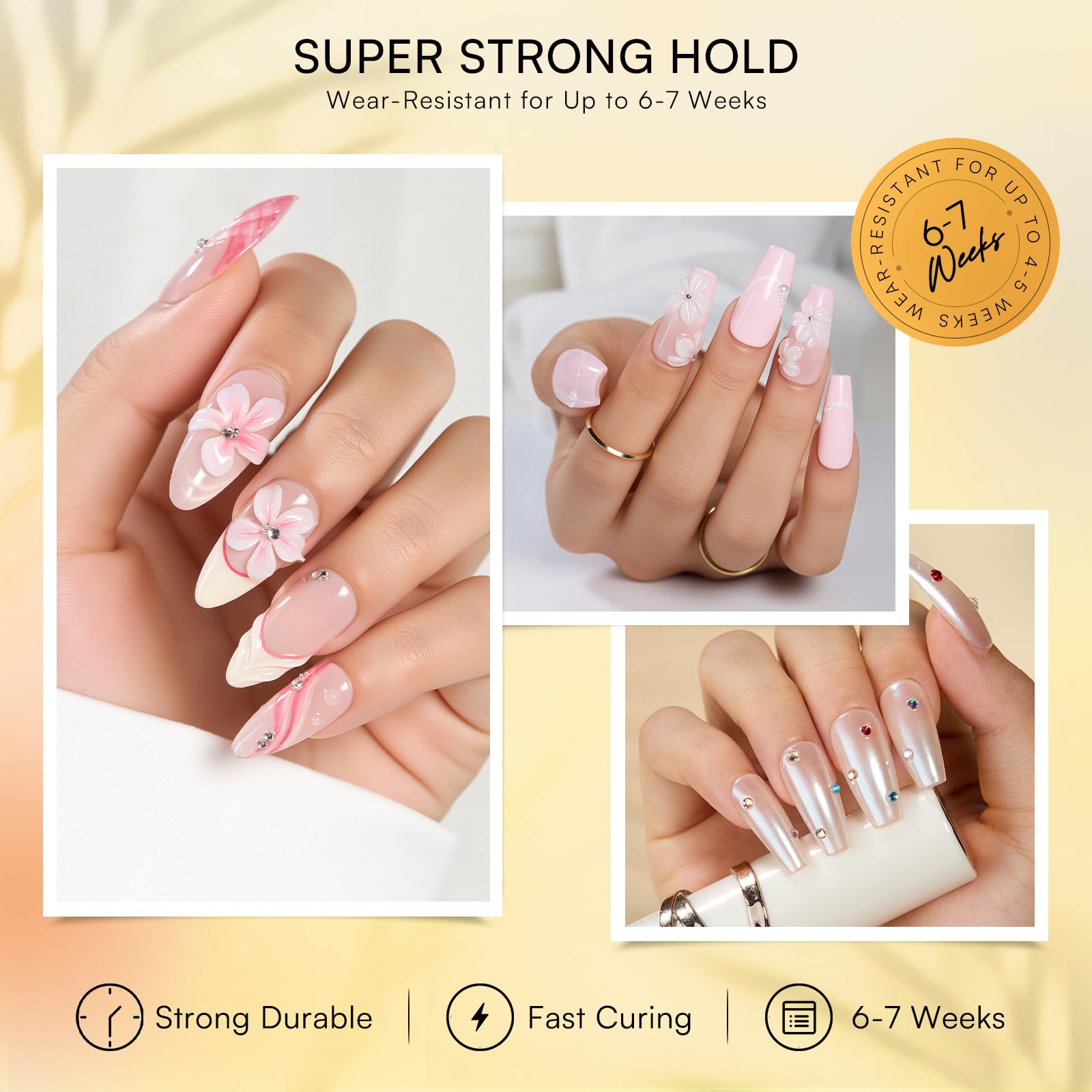 Makartt: gel para uñas 3D, fijación segura para gemas.