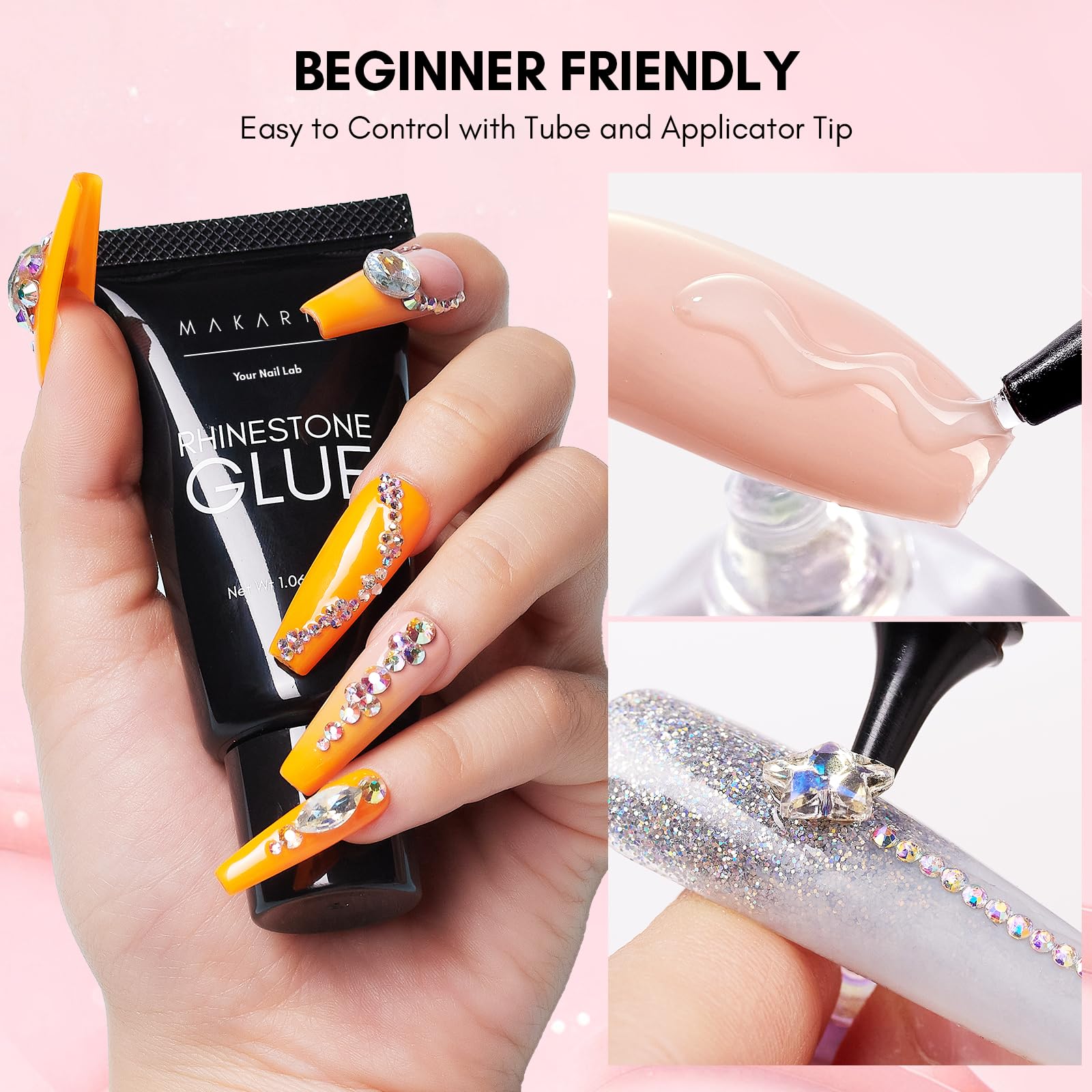 Makartt pegamento uñas curado UV, secado rápido para manicura rápida.