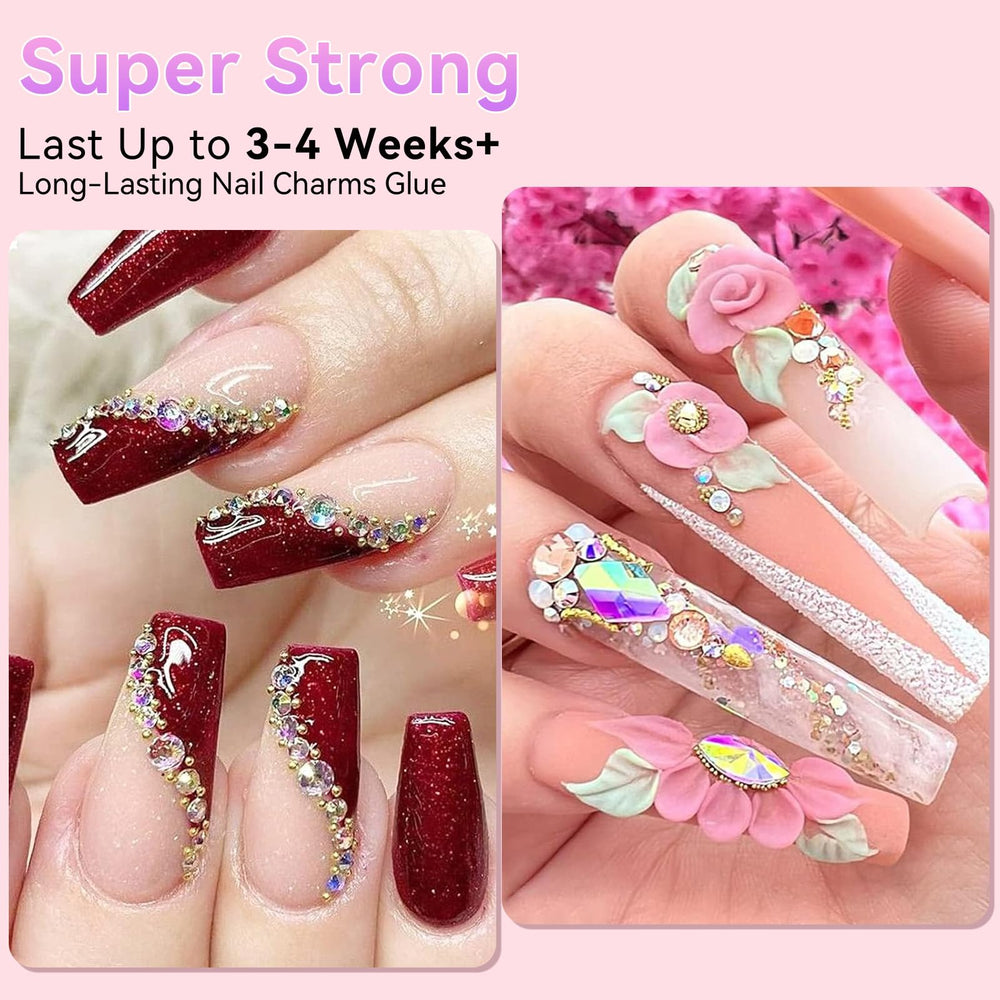 Makartt pegamento para uñas con incrustaciones, duradero y resistente.