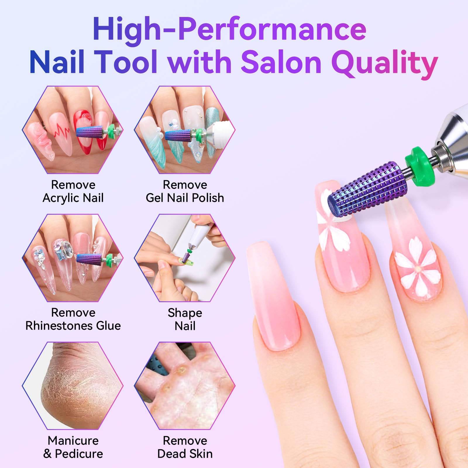 Makartt poly gel and acrylic removal bit speeds up filing and shaping.