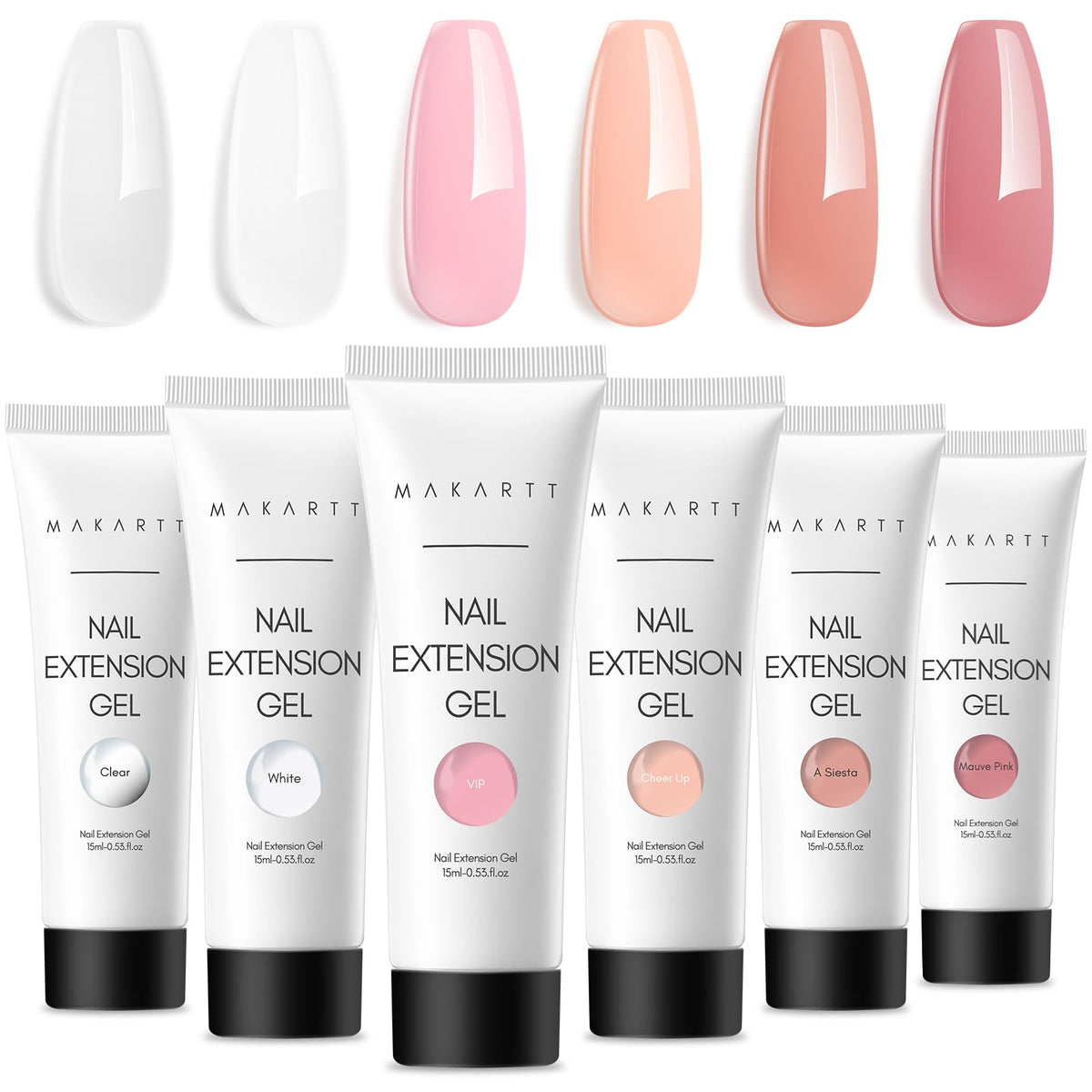 Makartt Poly Nail Gel Kit con 6 colores neutros para extensiones duraderas