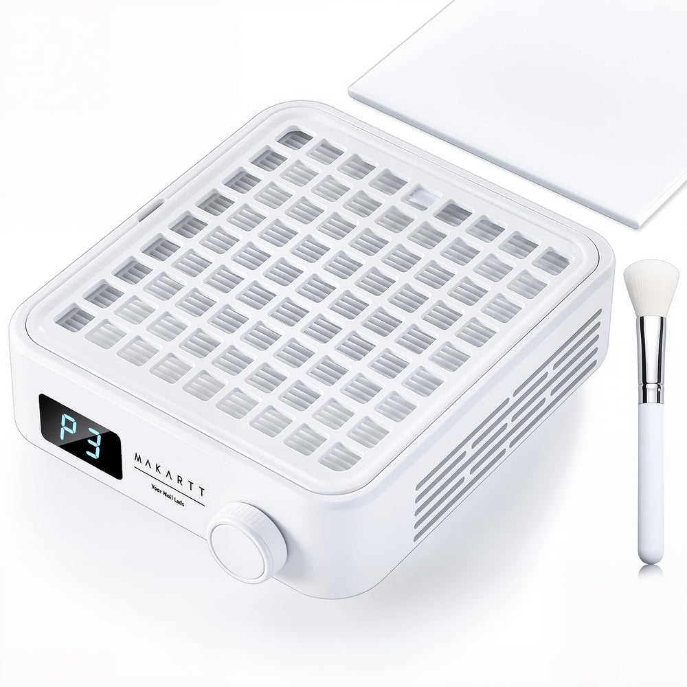 Makartt mini nail dust collector shows 360° suction for clean acrylic nails