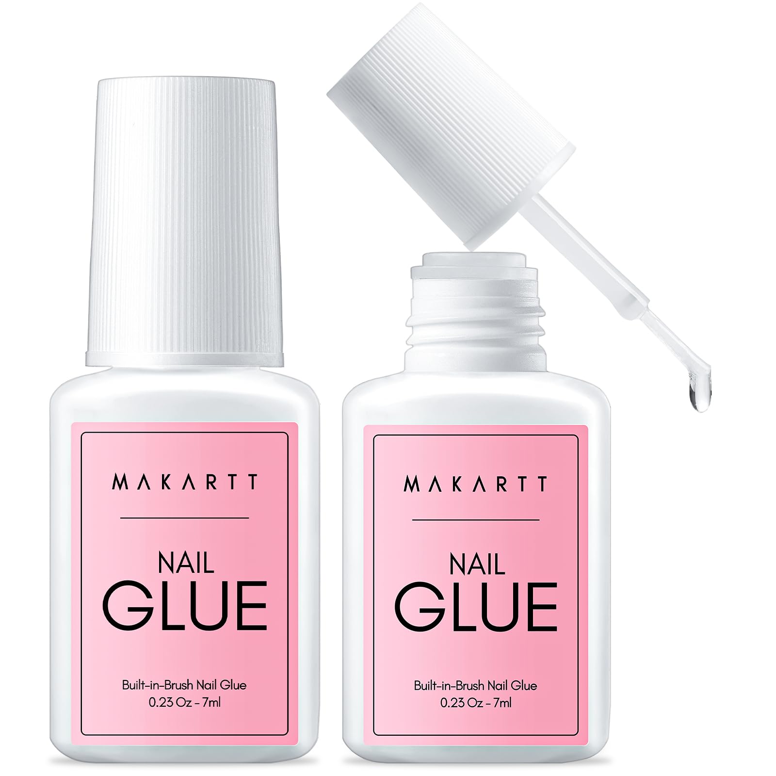 Makartt Quick Nail Glue bottle with brush for precise, long-lasting adhesion.