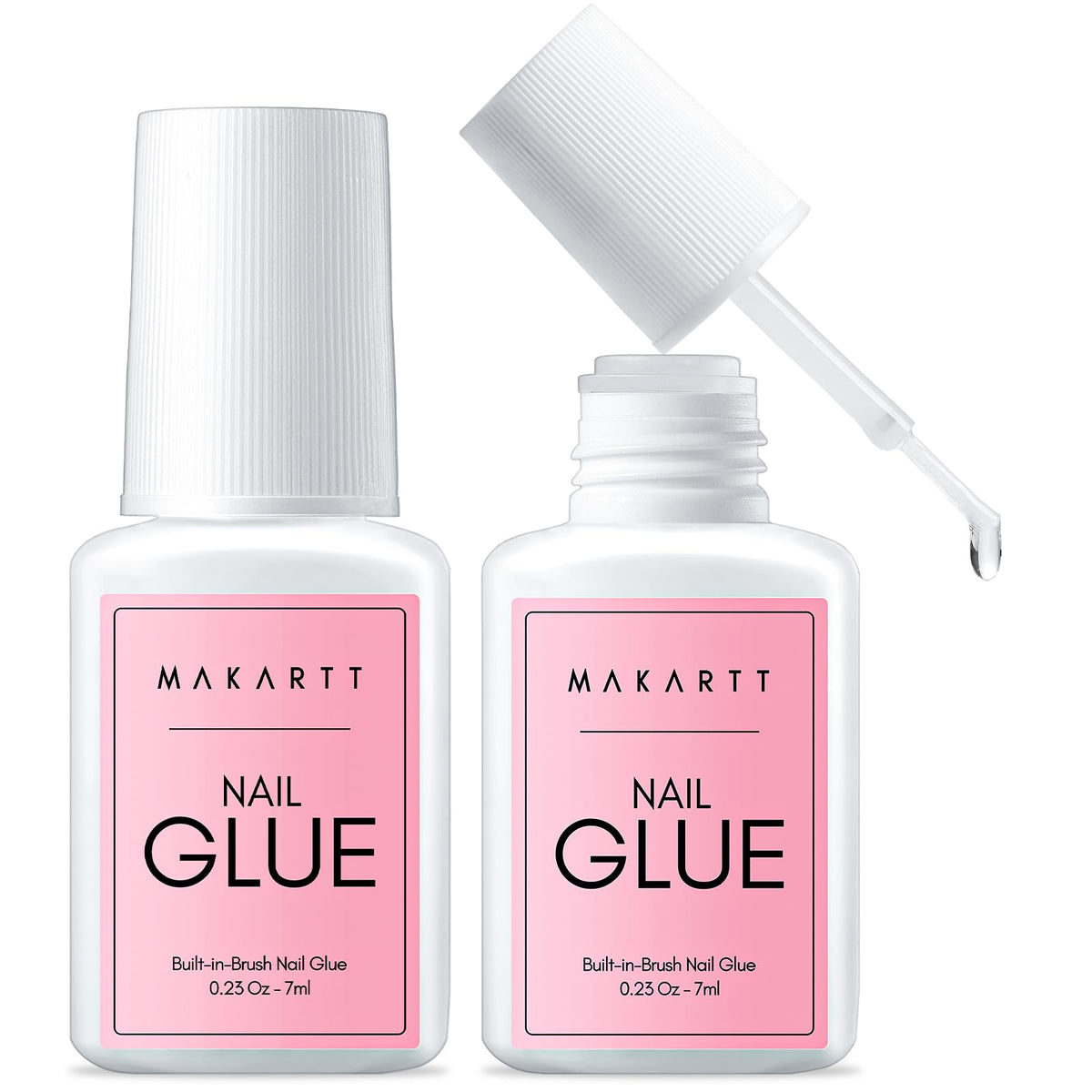 Makartt Quick Nail Glue bottle with brush for precise, long-lasting adhesion.