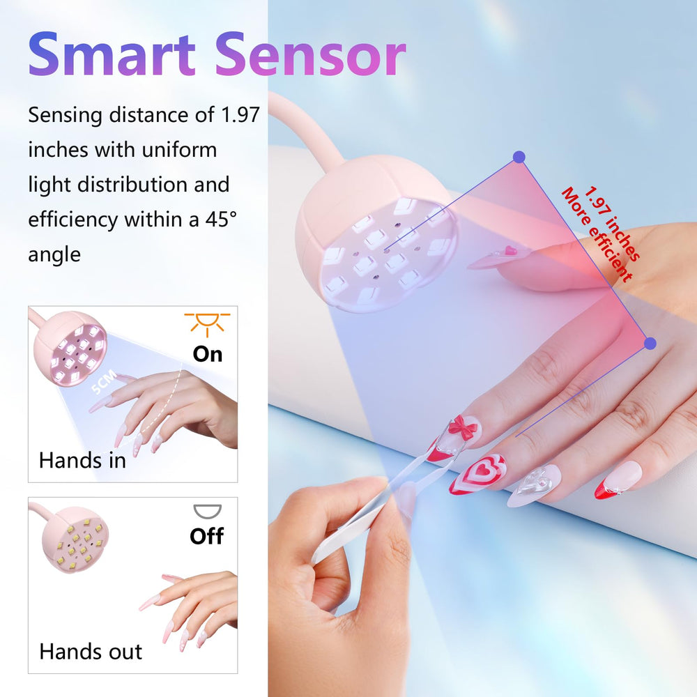 Makartt rechargeable nail lamp with 1500mAh battery for cordless use.