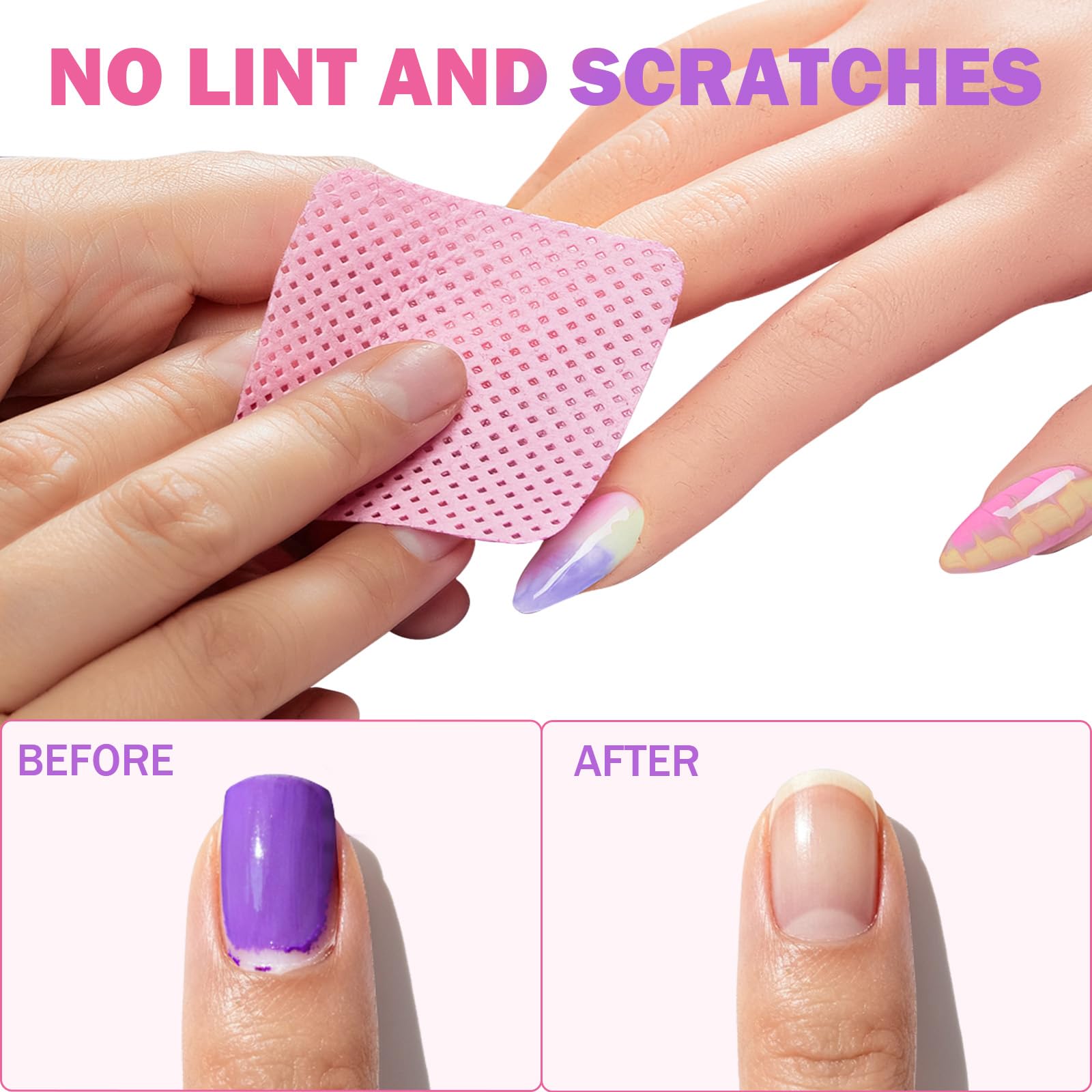 Remoción de esmalte con toallitas Makartt de alta absorción.