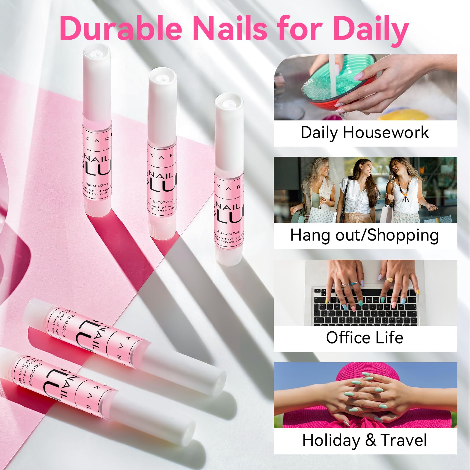 Makartt Super Strong Nail Glue for damaged nails enabling quick repairs.
