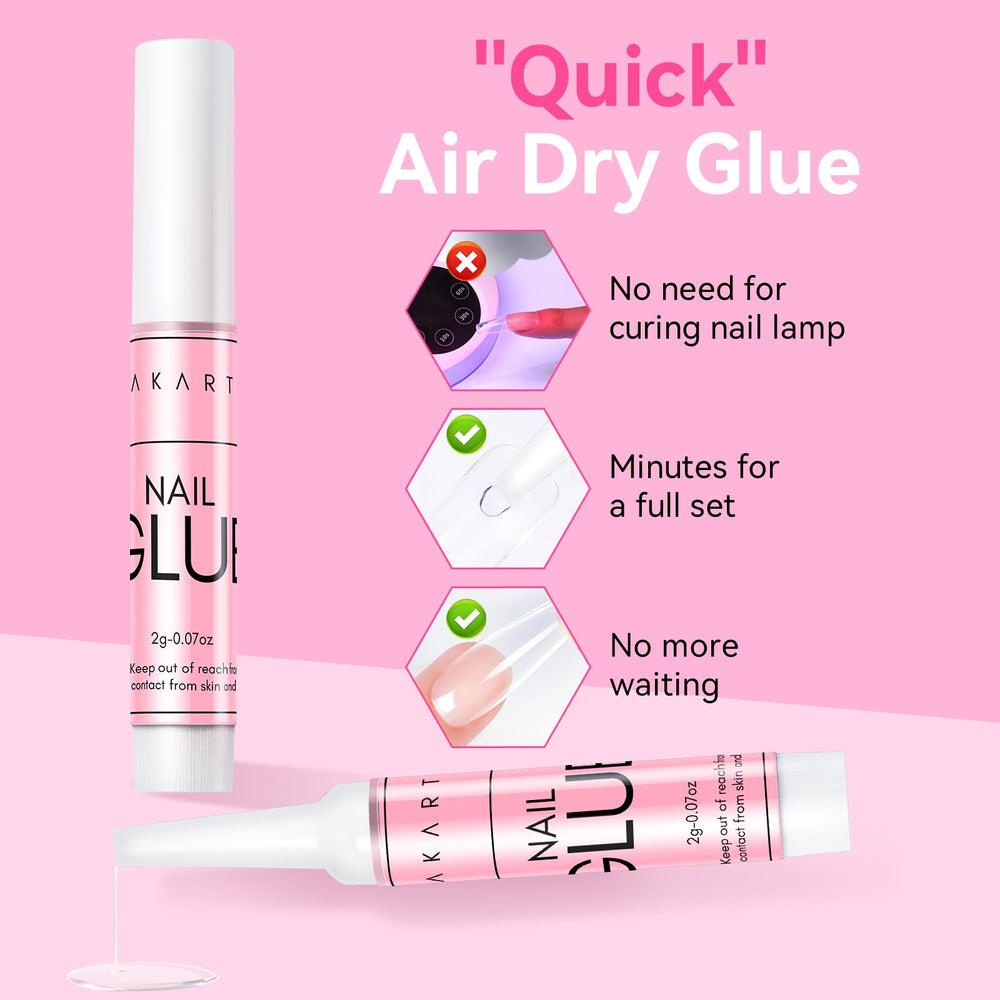 Makartt Super Strong Nail Glue press-on nails in action for secure wear.