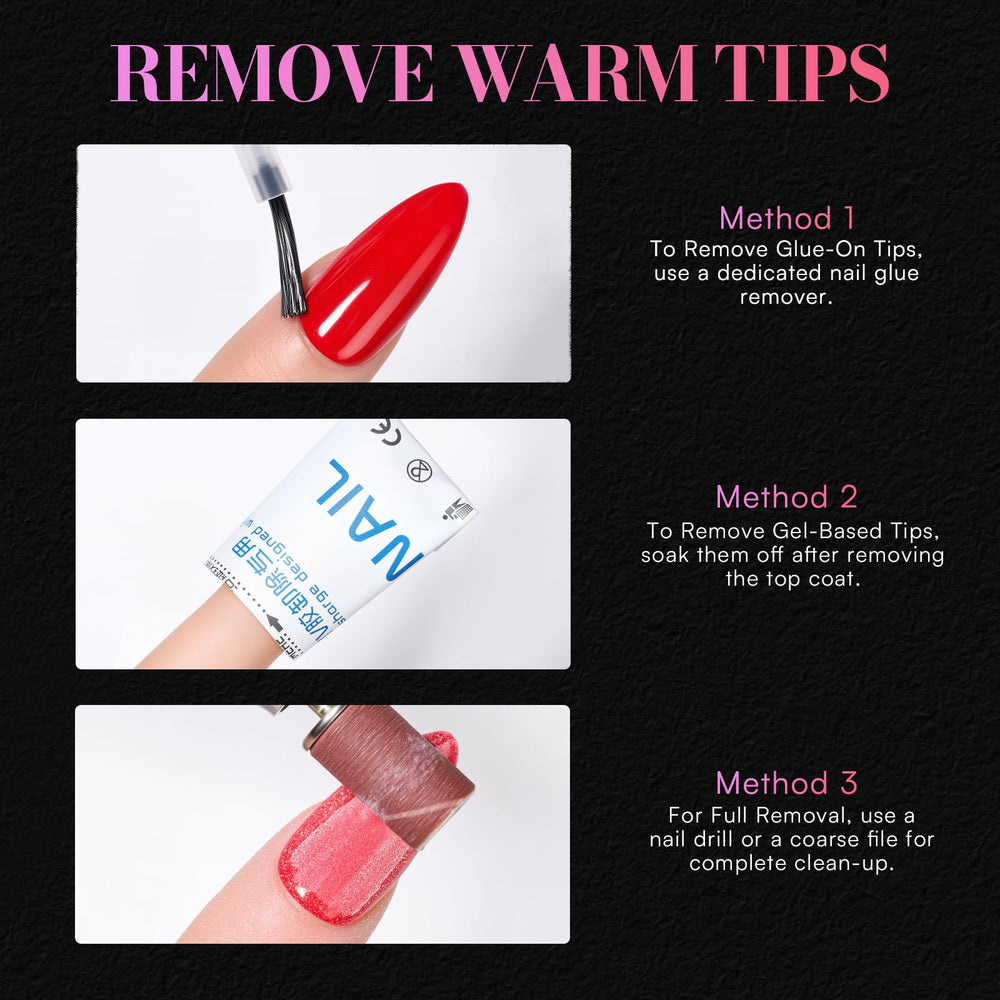 Makartt uñas tips stiletto almendra media 15 tallas para todos