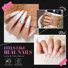 Makartt uñas tips stiletto almendra media cubiertas totales para acabado natural