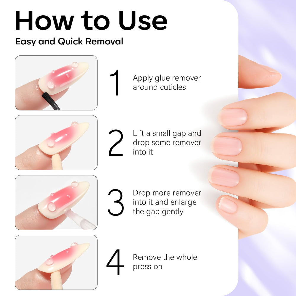 Makartt uso rápido para quitar pegamento de uñas con herramientas incluidas.