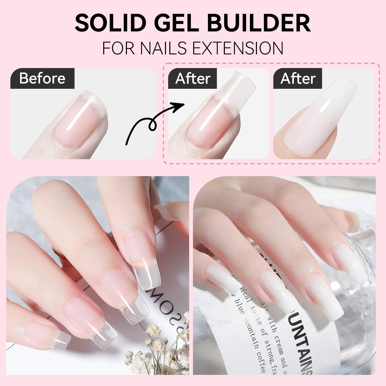 Makartt UV gel adhesivo para uñas, ideal para fijar extensiones y cristales.