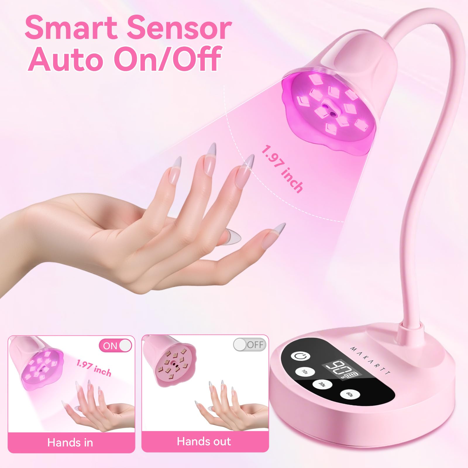 Makartt UV Nail Lamp cordless use during manicure sessions.