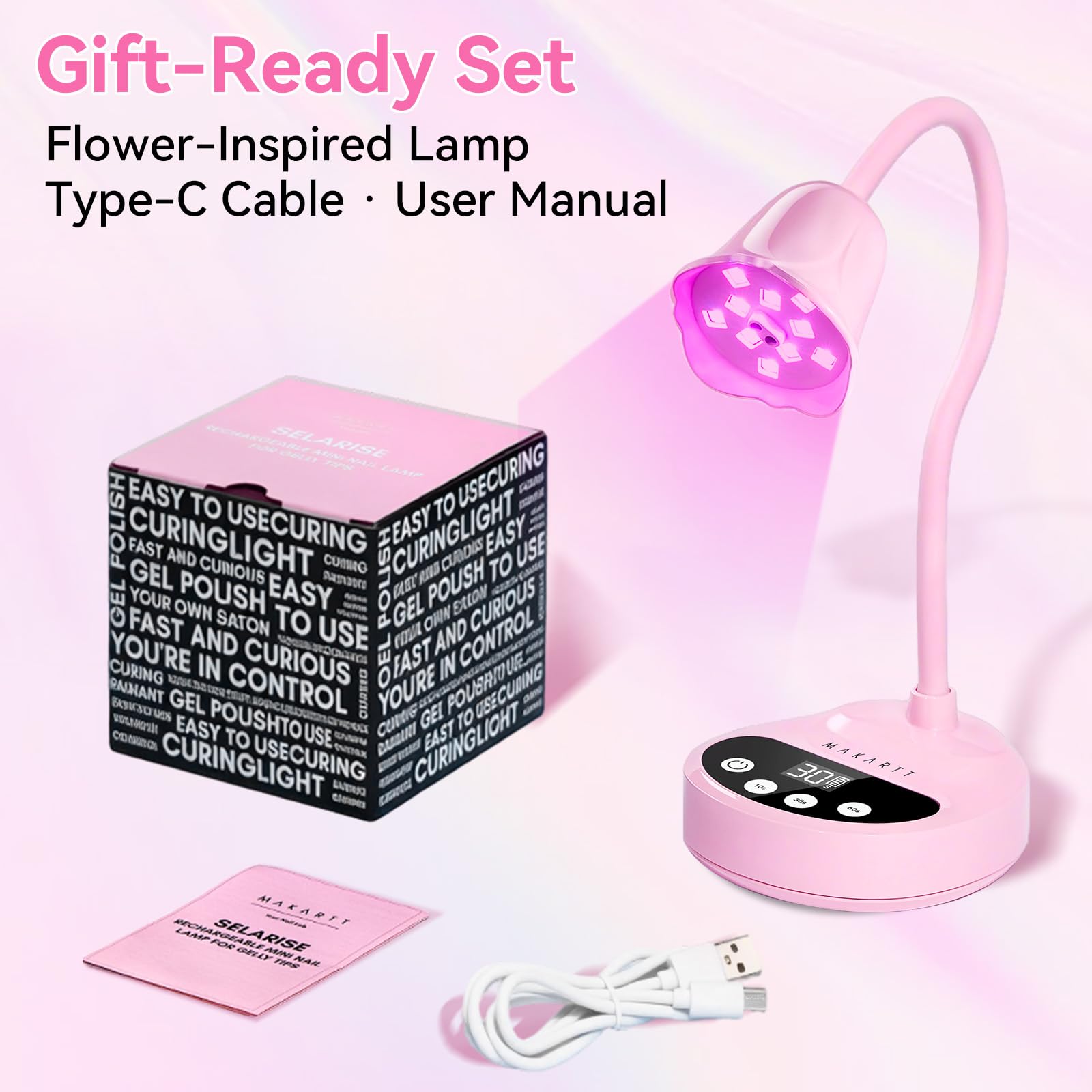 Makartt UV Nail Lamp gift-ready packaging with elegant design.