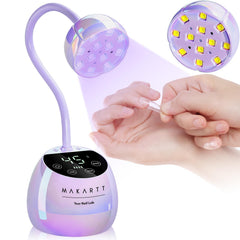 Makartt UV nail lamp with gooseneck for precise curing from any angle.