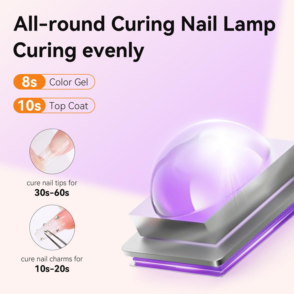 Makartt UV Nail Lamp compact design fits handheld use on nails.